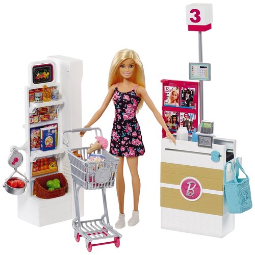 фото Набор barbie в супермаркете, 28 см, frp01