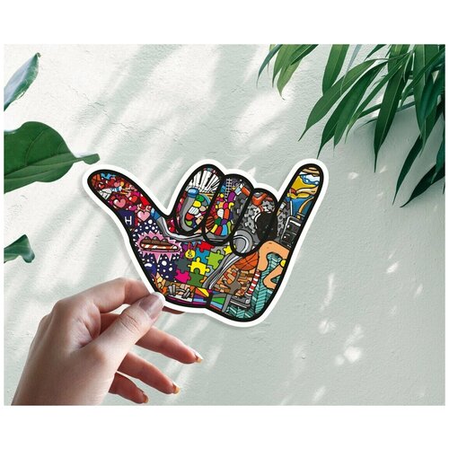 Наклейка Стикер 20см Graffiti Hang Free Surf Beach Ocean Граффити 350₽