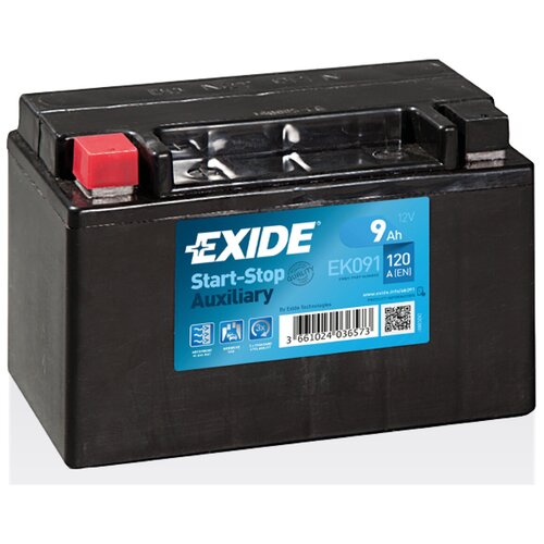 Аккумулятор дополнительный Exide EK091 AGM 9 Ач 120А