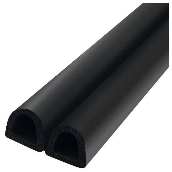 фото Самоклеящийся уплотнитель Профиль-D 9х8мм для окон и дверей - черный 10 м