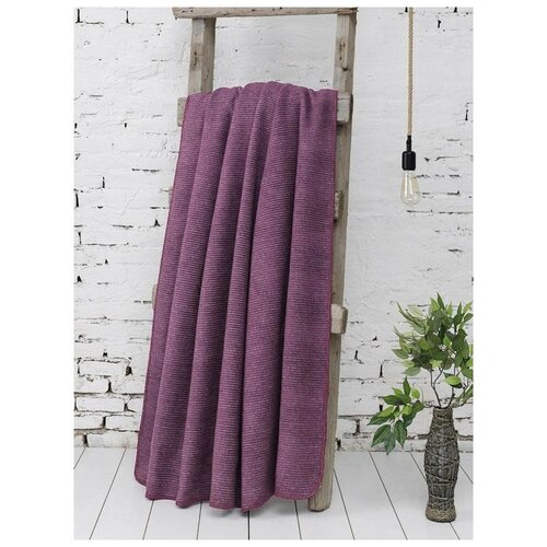 фото Плед из хлопковый с акрилом karna oslo фиолетовый 130х170