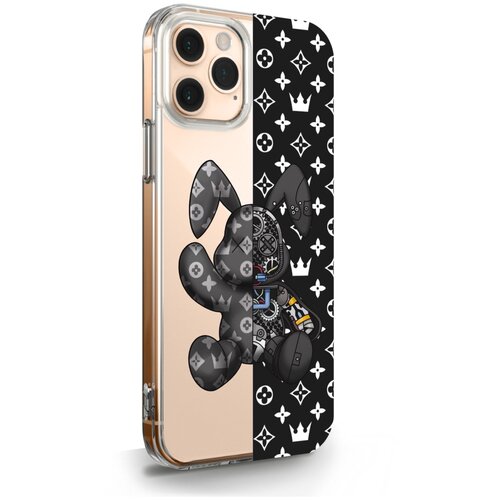 фото Прозрачный силиконовый чехол musthavecase для iphone 11 pro bunny черный для айфон 11 про противоударный