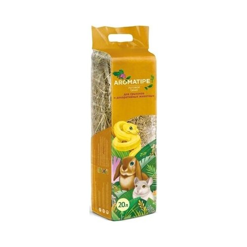 AromatiPet Сено луговое для грызунов и декоративных животных, 20л , 0,6 кг (26 шт)