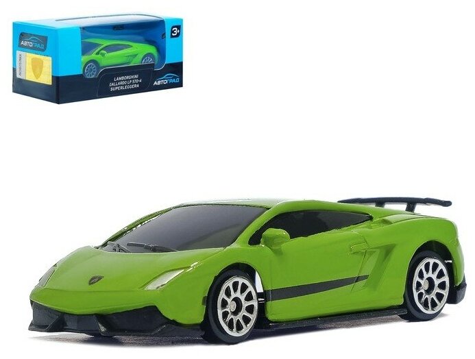 Автоград Машина металлическая LAMBORGHINI GALLARDO LP 570-4 SUPERLEGGERA, 1:64, цвет зелёный