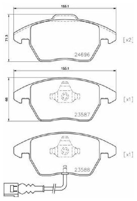 Колодки тормозные дисковые перед, BREMBO P85146