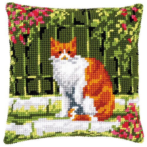 фото Набор для вышивания vervaco pn-0184400 кошка среди цветов