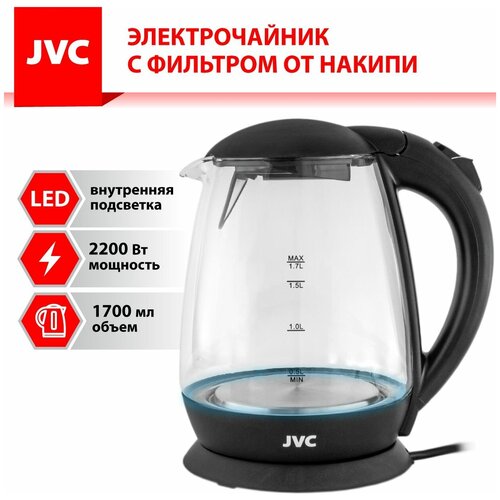 Электрический чайник JVC JK-KE1508 черный 1529₽