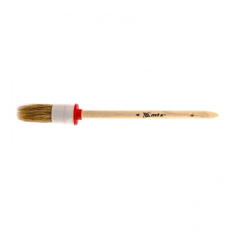 Кисть круглая № 4 (25 мм) натуральная щетина деревянная ручка