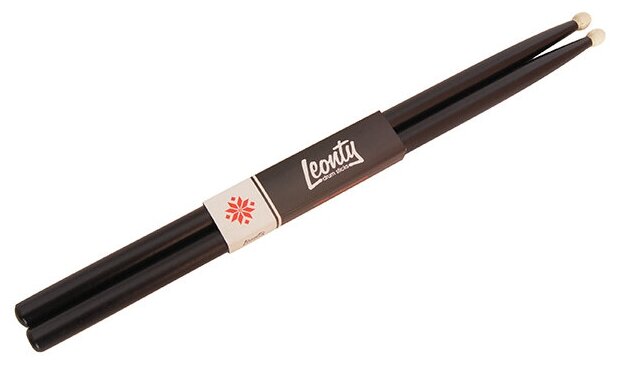 LB5BW 5B Барабанные палочки, граб, деревянный наконечник, черные, Leonty
