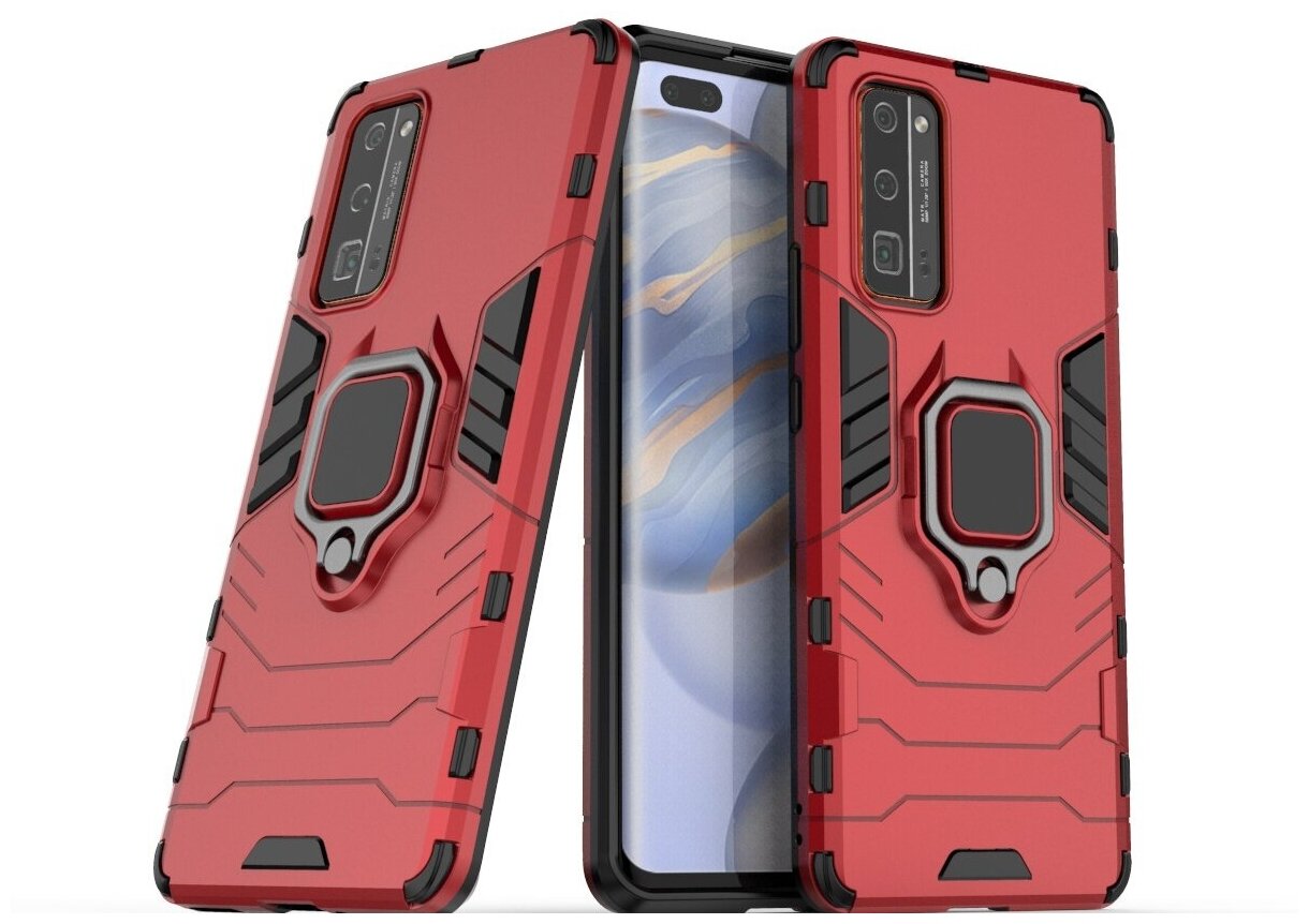 Чехол-бампер MyPads для Huawei Honor 30 противоударный усиленный ударопрочный красный