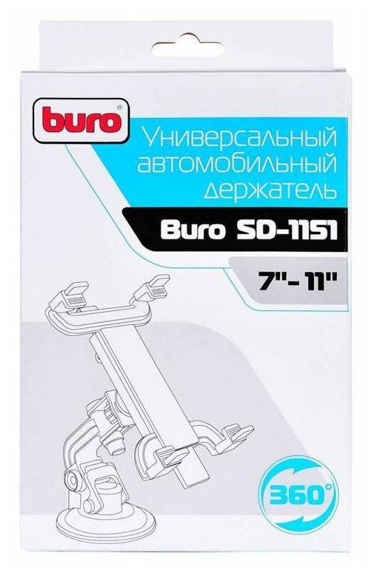 Автомобильный держатель BURO , универсальный, черный - фото №2