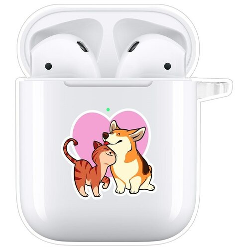 Чехол Krutoff Clear Case для AirPods 1 Любовь противоположностей