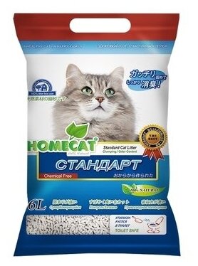 Homecat наполнитель Комкующийся наполнитель Эколайн 6л 63017 2,805 кг 34081 (2 шт)