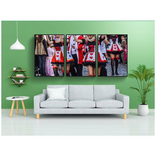 фото Набор модулных постеров для интерьера "карнавал, парад, девушки" 60x90 см. в тубусе, без рамки lotsprints