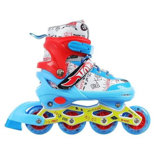 Роликовые коньки Hot Wheels, PU колёса со светом, размер XS (26-29)