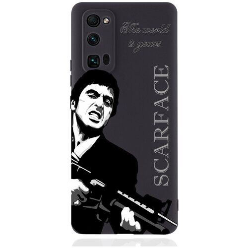 Черный силиконовый чехол для Honor 30 Pro Scarface Tony Montana Лицо со шрамом черный силиконовый чехол для realme c31 scarface tony montana лицо со шрамом