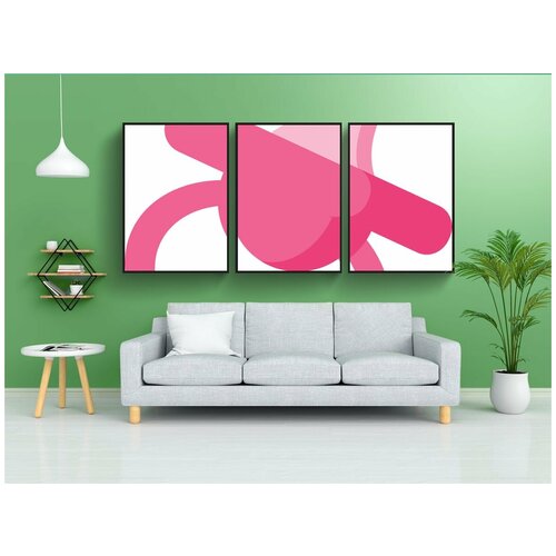 фото Набор модулных постеров для интерьера "розовый, детка, девочка" 60x90 см. в тубусе, без рамки lotsprints