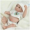 Кукла Реборн виниловая (Reborn Full Vinyl Doll 11 inch) Мальчик в белом свитере с пчелкой и шапке (28 см) - изображение