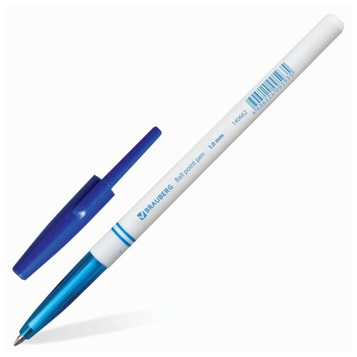 Ручка шариковая 1.0 мм, BRAUBERG, чернила синие(24 шт.) ручка шариковая европа классный выбор мороженое синие чернила 0 7мм 89524екв