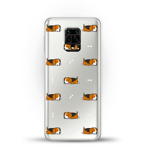 фото Силиконовый чехол бигли спят на xiaomi redmi note 9 pro andy & paul