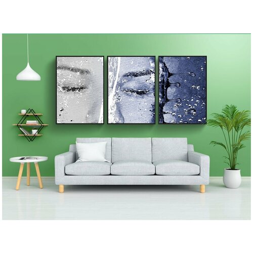 фото Набор модулных постеров для интерьера "девочка, женщина, лицо" 60x90 см. в тубусе, без рамки lotsprints