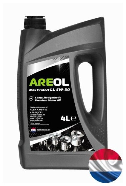 AREOL Areol Max Protect Ll 5w-30 (4l)_масло Моторное! Синт Acea A3/B4, Api Sn/Cf, Mb 229.3/226.5