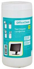 Салфетки чистящие влажные OfficeClean для экранов, в тубе, 100 штук (260884)