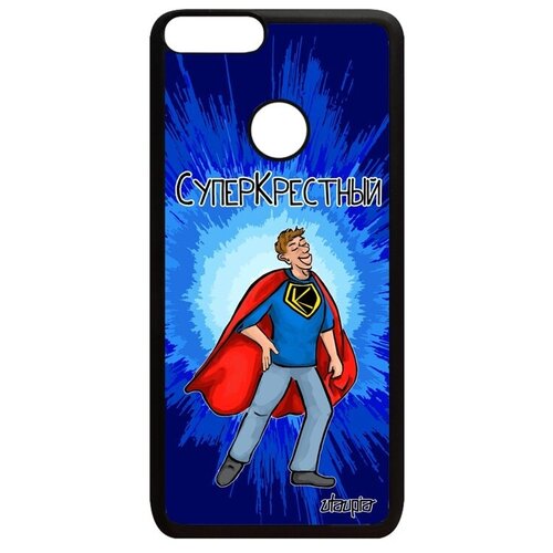фото Противоударный чехол для смартфона // huawei p smart 2018 // "суперкрестный" отец комикс, utaupia, синий
