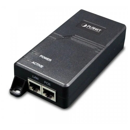 poe 173 poe инжектор встроенный бп poe 173 single port 10 100 1000mbps ultra poe injector 60 watts PoE-инжектор Planet POE-172черный