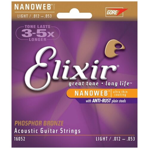 фото Elixir 16052 nanoweb струны для акустической гитары