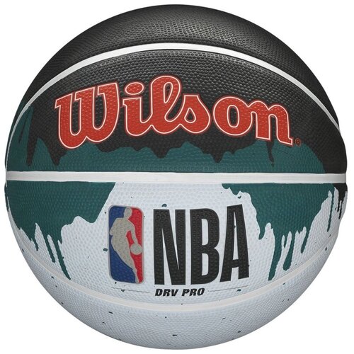 фото Мяч баскетбольный wilson nba drv pro drip, арт.wtb9101xb07 р.7, резина, бутиловая камера , бело-черно-зелен
