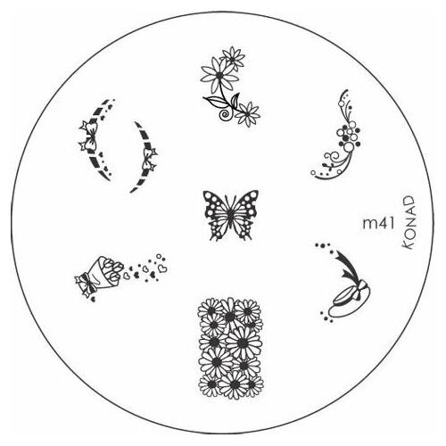 Печатная форма (диск) для стемпинга Konad image plate M41 пластины прямоугольные для стемпинга konad square image plate19