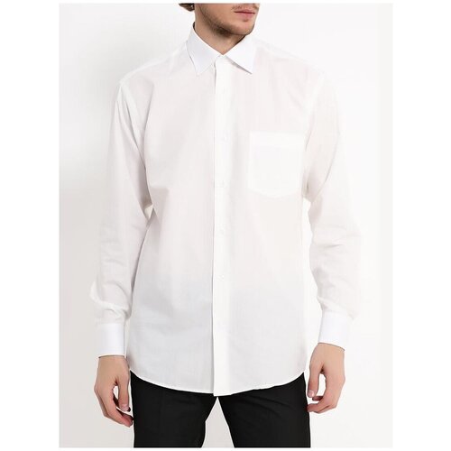 фото Рубашка мужская длинный рукав greg 510/399/alt, прямой силуэт / сlassic fit, цвет бежевый, рост 186-194, размер ворота 42