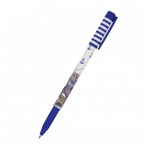 Ручка "FunWrite. Енот-рыбак" шариковая, 0.5 ММ, синяя