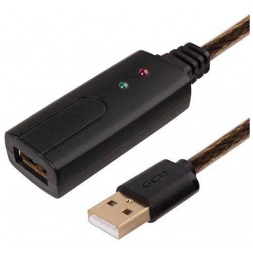 фото Greenconnect удлинитель usb 2.0 с активным усилителем сигнала 10.0m premium am/af, 24/22 awg экран, армированный, морозостойкий, разъём для доп.питания greenconnect usb 2.0 type-am - usb 2.0 type-af 10м (gcr-uec3m2-bd2s-10.0m)