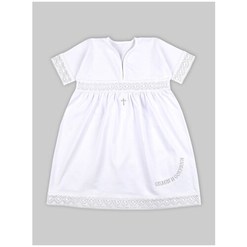 фото 0371/1 комплект крестильный для девочки (платье+косынка), 80 белый leo