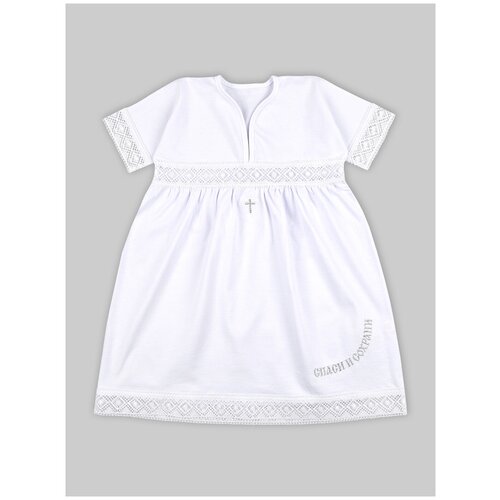 фото 0371/1 комплект крестильный для девочки (платье+косынка), 80 белый leo