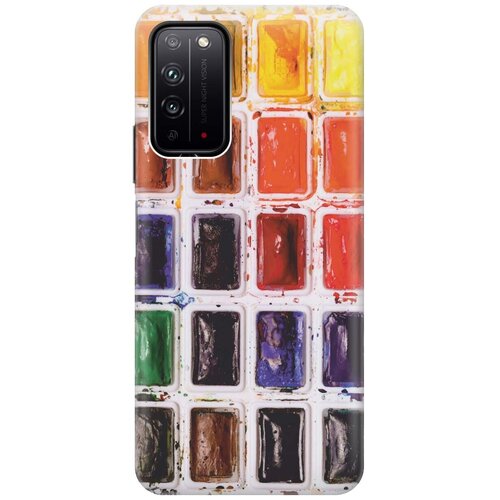 фото Ультратонкий силиконовый чехол-накладка для honor x10 с принтом "палитра красок" gosso