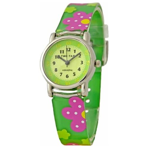 фото Тик-так часы наручные тик-так 101-1 зеленые цветы