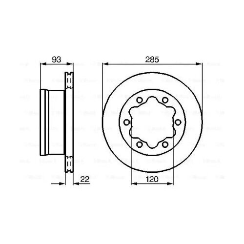 Диск тормозной MERCEDES SPRINTER (4t) 2.3/2.8D 95>06/VW LT 28-46 2.5D зад.вент., BOSCH, 0 986 478 555