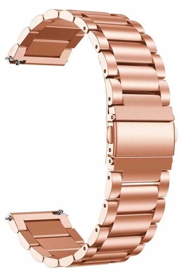 Металлический ремешок из нержавеющей стали для Huawei Watch GT / GT2 / Samsung Galaxy Watch 46 мм / Samsung Gear S3/ 22 мм, розовое золото.