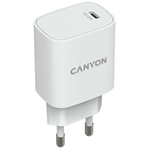 Сетевое зарядное устройство Canyon H-20-02, 20 Вт, белый кабель canyon usb usb type c cne usbc1 1 м черный