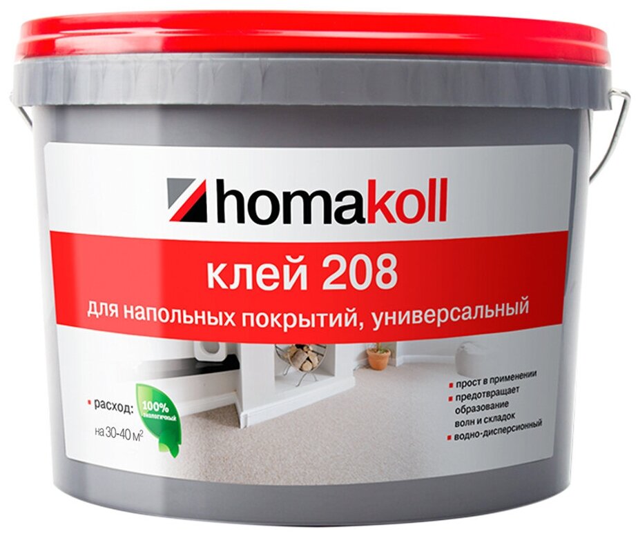 Клей акриловый для гибких напольных покрытий Homa Homakoll 208 14 кг