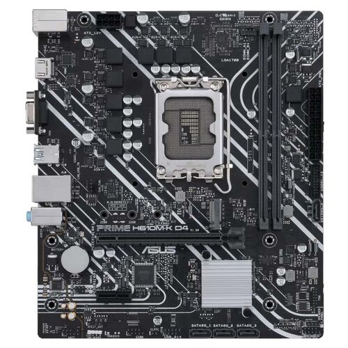 Мат.плата 1700 Z690 Asus Prime H610m-k D4 1*PCI-Ex16, 1*PCI-Ex1 2*DDR4 4*SATA3 M.2 Glan D-sub Hdmi U