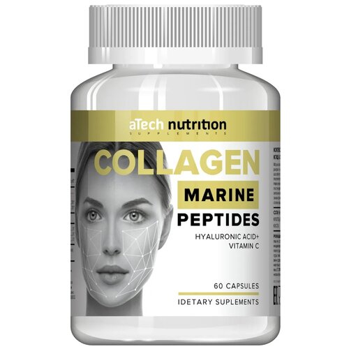 Капсулы aTech Nutrition Collagen Marine Peptides (Hyaluronic Acid  Vitamin C), 46 г