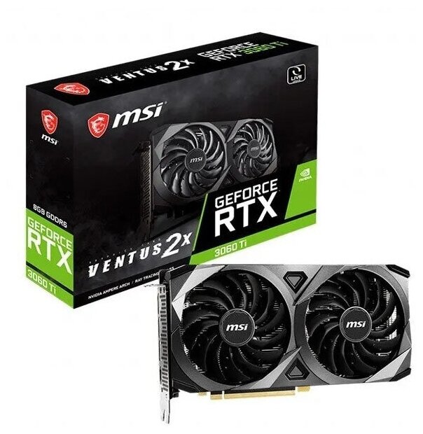 RTX3060Ti VENTUS 2X 8GB OCV1 LHR GDDR6 256-bit HDMI 3xDP LHR RTL {10} (852061)