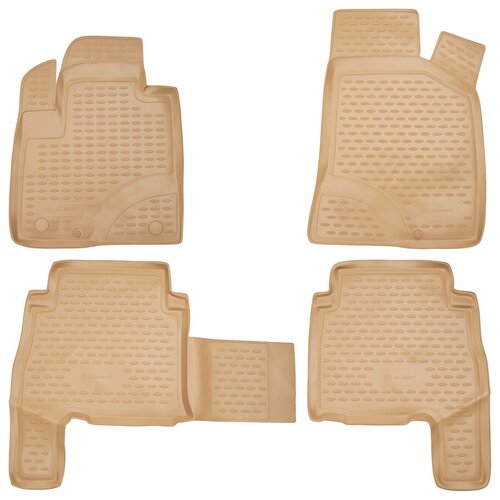 фото Коврики в салон hyundai santa fe 2006-2010, 4 шт. (полиуретан, бежевые) nlc.20.18.212k 18021