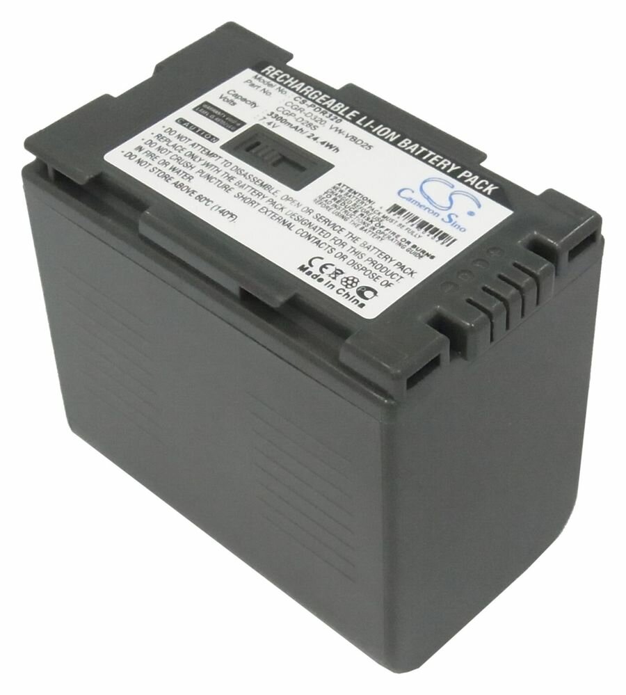 Аккумулятор CameronSino CS-PDR320 для фотоаппарата Panasonic AG, AJ, DZ, NV, PV, VDR (DZ-BP28, VW-VBD25, VW-VBD25) 3300mAh