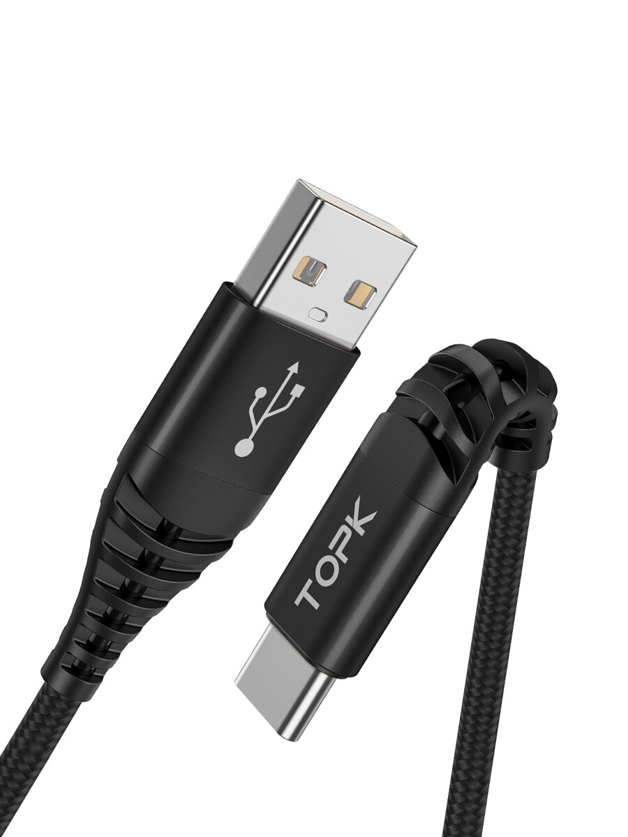 Кабель для быстрой зарядки Topk USB Type-C, 1 м, — фото 3