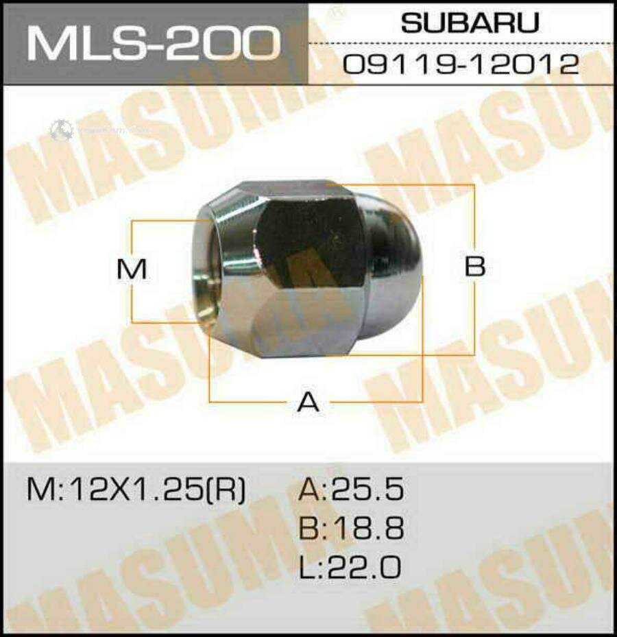 Гайка колеса Subaru Suzuki Toyota M12*1.25 RH MLS200